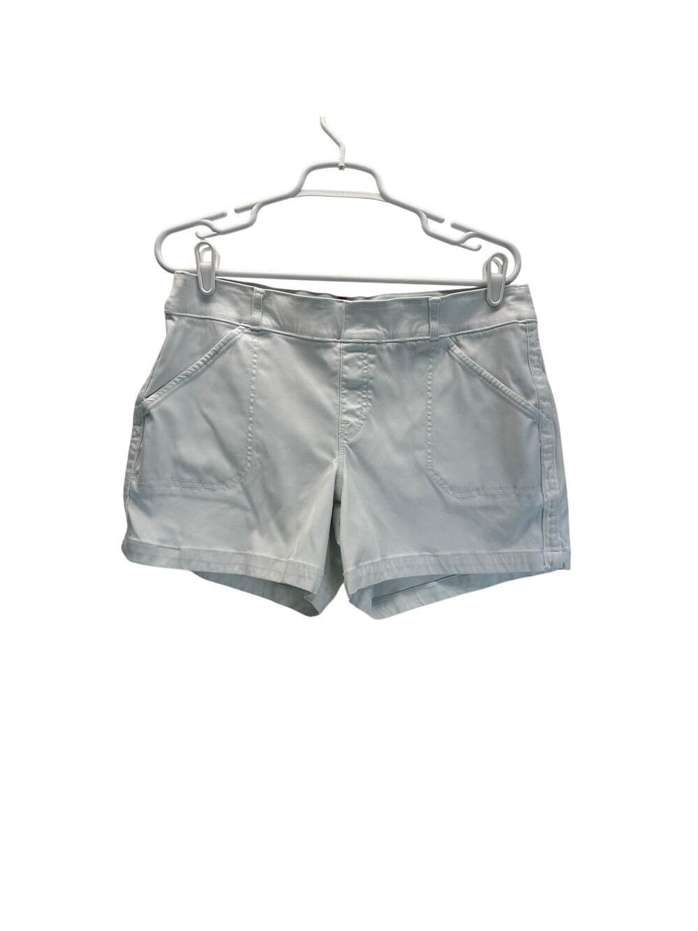 Spanx Women's Stretch Twill Shorts White Pull On Style XL